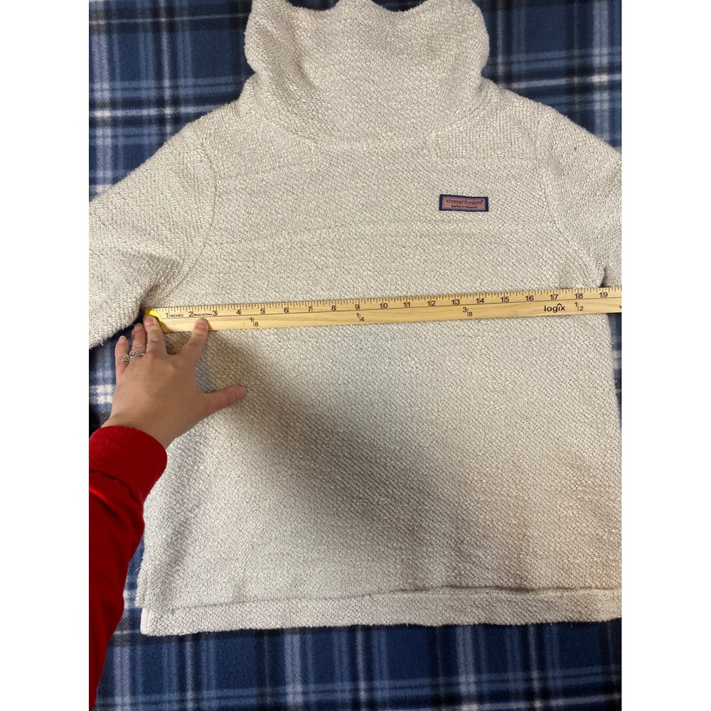 Vineyard Vines Womens XS Cream Textured Funnel Neck Pullover Sweater - Picture 6 of 7